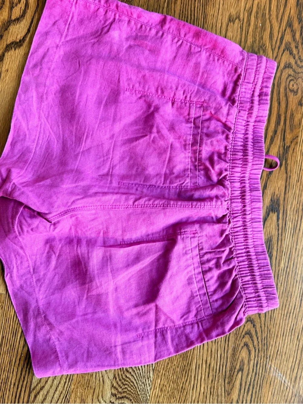 Athleta Fuchsia Linen shorts .Elastic waistband Tie waist.Zip pockets. EUC S - Picture 5 of 8